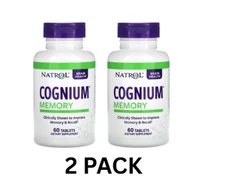 2 Pack Natrol Cognium Memory Brain Health 60 Ct Ea, Exp 02/26 NWOB