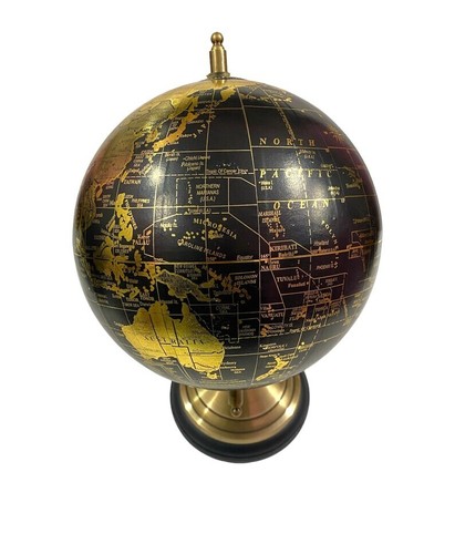 8" Premium Black World Map Globe For Office, Study table , Metallic base - Picture 6 of 7
