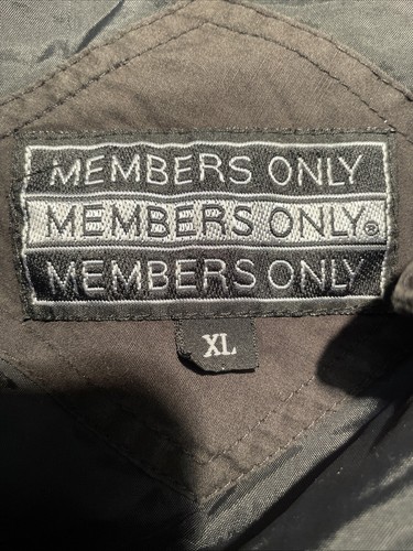 Members Only Vintage Windbreaker Jacket Black Men’s Size XL Racer - Picture 5 of 7
