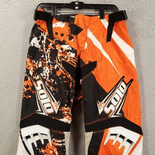 Solo MX Gear Motorcycle Pants Adult 30 Mashall Racing Motocross Orange White - Picture 3 of 16