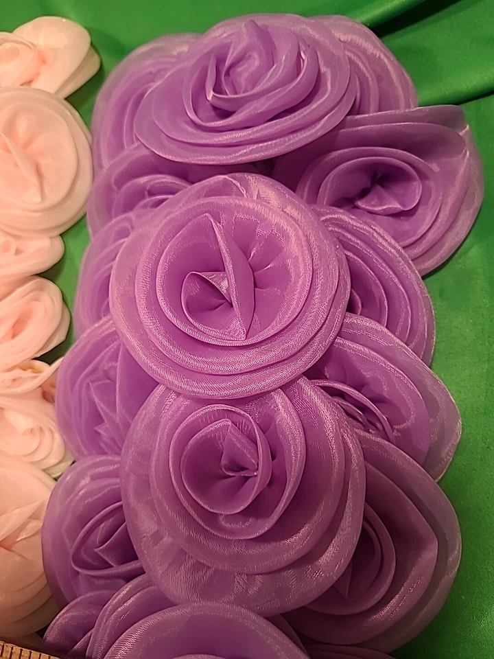 18 Piezas Lavanda Chifón Flor Costura Apliques Muñeca Ropa Diademas, Vestido  Foto 2 de 4