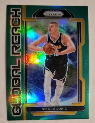  Nikola Jokic  2021-22 Panini Prizm:Global Reach Green Wave Parallel RARE SSP
