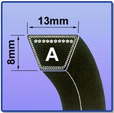 CHALLENGE/DUNLOP/FENNER A SEC V BELT (A SECTION BRANDED 13 x 8MM V BELT - CHOOSE SIZE IN INCHES)