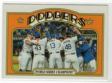 2021 Topps Heritage #1 Dodgers World Series Champions French Text Variation SP