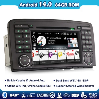 8-Kern DAB+Android 14 Autoradio GPS Navi für Mercedes R-Klasse W251 Carplay DAB+