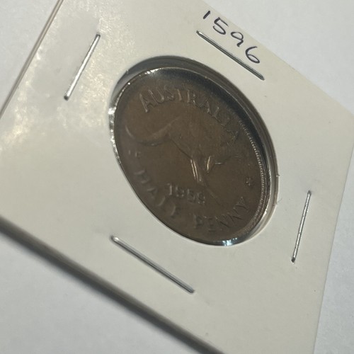 1959 Half Penny Coin - Off Centre Misstrike Error Lip - Scarce Predecimal Collar - Picture 3 of 8