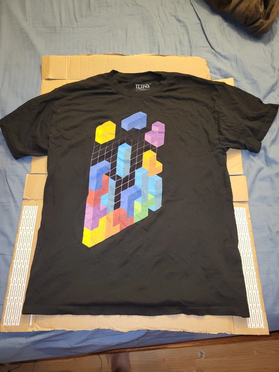 Tetris T shirt Black Size L Gaming T Shirt Gaming Clothes Classic Tetris Game