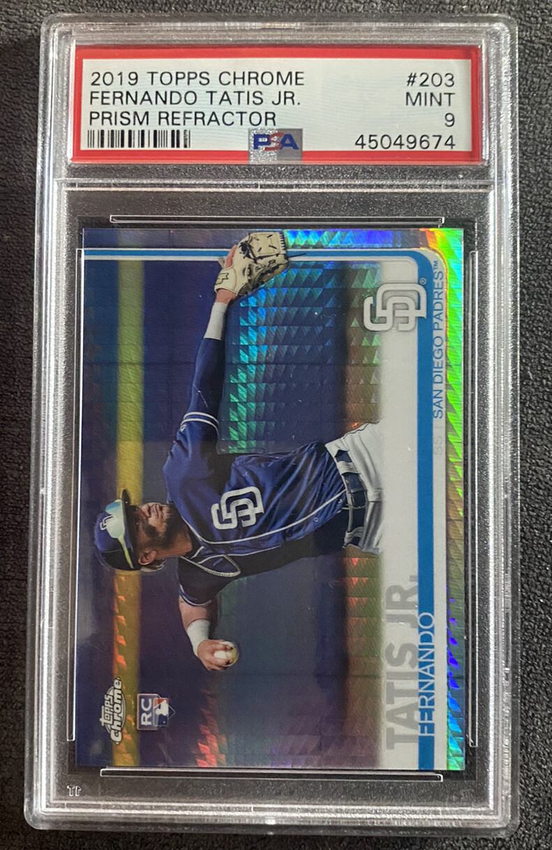 2019 Topps Chrome Fernando Tatis Jr. Prism Refractor Rookie PSA 9 Mint RC #203