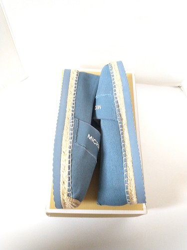 New! MICHAEL KORS ~Size 9~ Women's Vicky Espadrille Denim Flats Shoes Blue - Picture 7 of 8