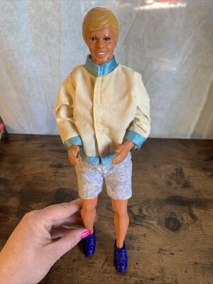 Vintage Ken Barbie Doll Mattel 1968 Blonde- Blue eyes- blue pants