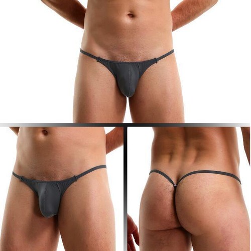 Men U Convex Pouch Sexy Bikini Low Rise Ice Silk Briefs G-string Thong Underwear - Afbeelding 31 van 32