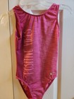 Destira Pink Positive Vibes Gymnastics Leotard Child Medium/CM w/Scrunchie — photo 2