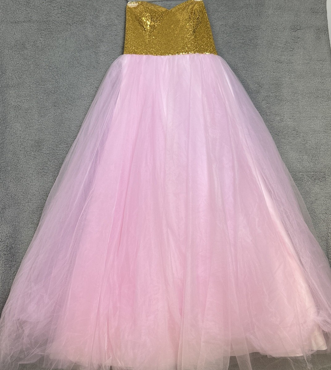 Pink Sweet 16 Quinceanera Dress Gold Sequins Sweetheart Gown Princess Prom  New | eBay