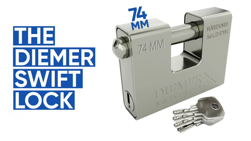 Lucchetto contenitore spedizione HEAVY DUTY 74mm lucchetto alta sicurezza otturatore SWIFT Lock - Video 1 di 1