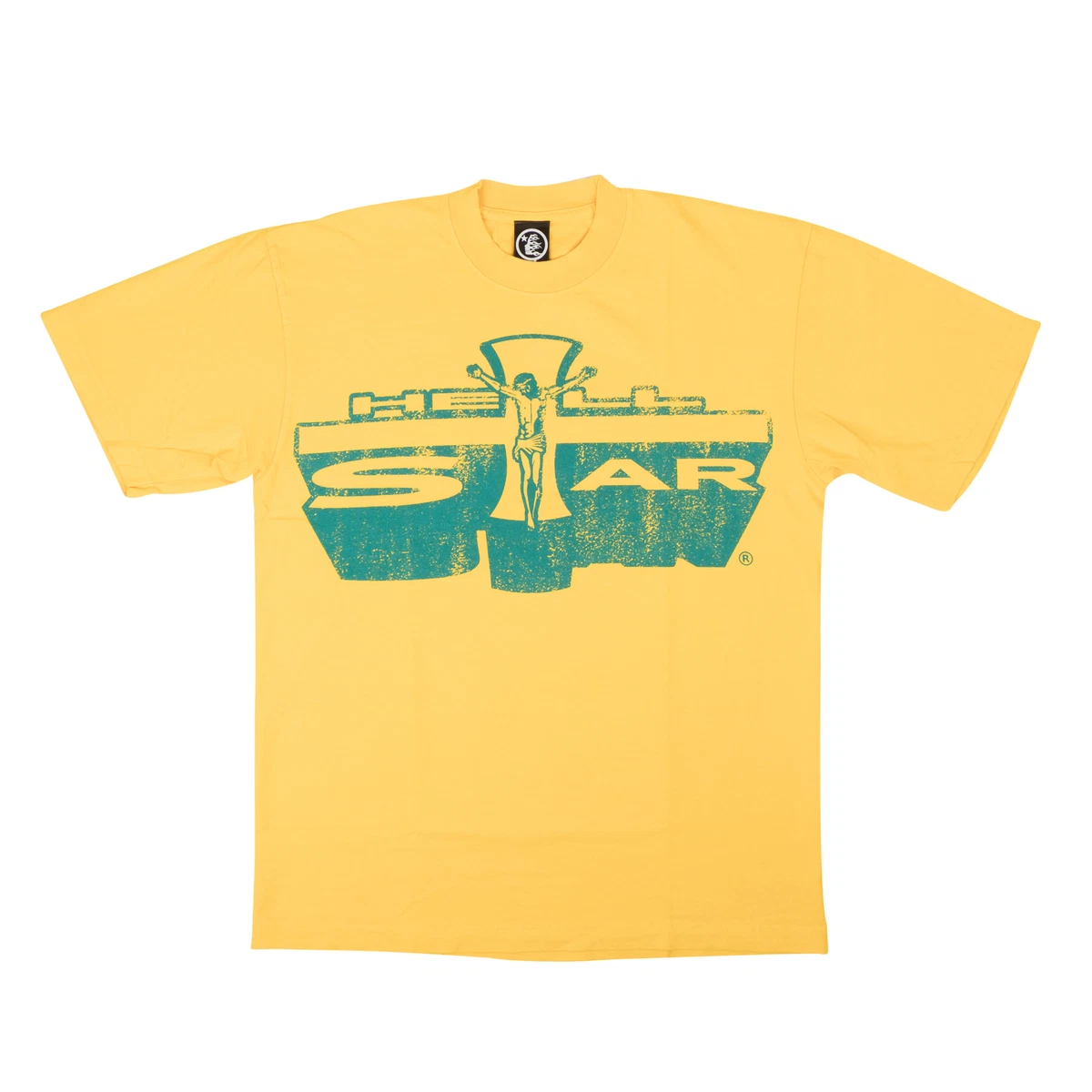 yellow printed t shirt