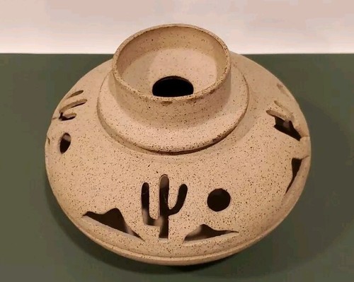 SUSAN MROSEK SOUTHWESTERN POTTERY CACTUS CANDLE HOLDER - Picture 5 of 8