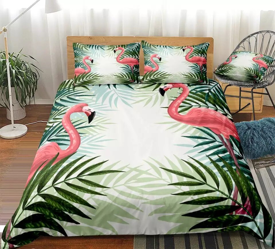 Flamingo Tropic Palm Tree Single Double 