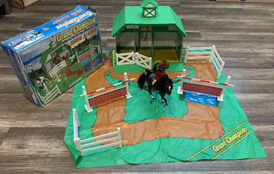 RARE VTG 1992 Marchon Grand Champions Riding Academy w/ Black Stallion and Rider