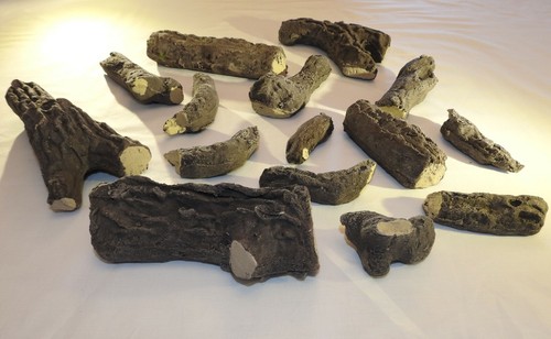Replacement Gas Logs Living Flame Coal Fire Ceramic HD Faux Log Cast Coal Sets - Picture 81 of 91