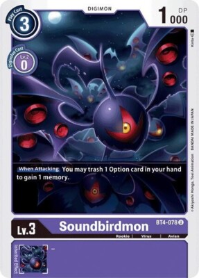 Soundbirdmon Pre-Release - BT4-078 NM - Digimon TCG