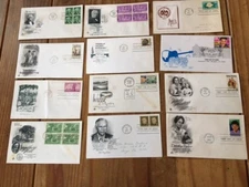 LOT OF 12 FIRST DAY OF ISSUE COVERS 3 ARE BLOCK OF FOUR COVERS 1953-1993
