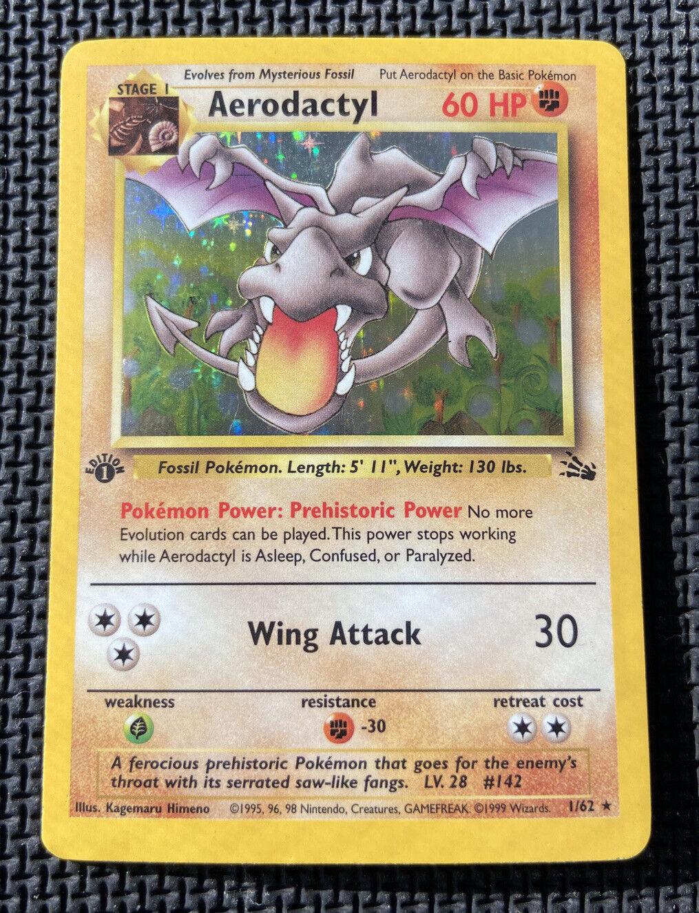 Near Mint Aerodactyl Holo Rare Fossil Set Collection 1/62 Original