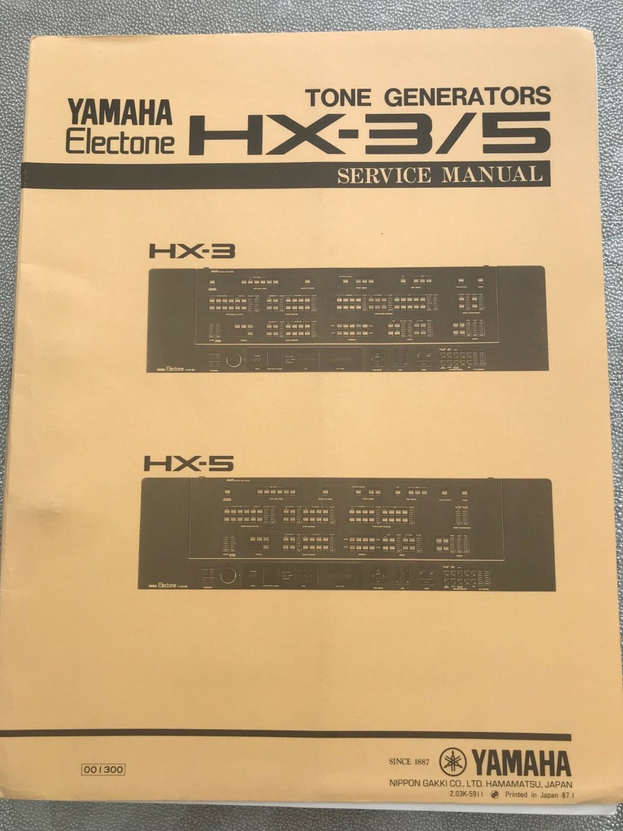 YAMAHA エレクトーン Yamaha Electone Service Manual Tone Generator HX-3/5, HX Technical