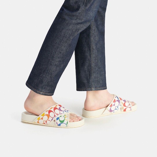 NWT Coach Rainbow Signature Crossover Sandal CI899 Men's