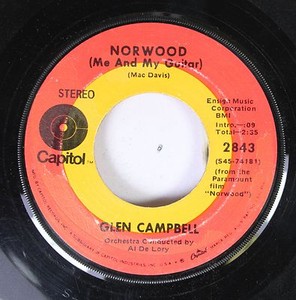 Country 45 Glen Campbell Norwood Me And My Guitar Everything A Man Could E Ebay