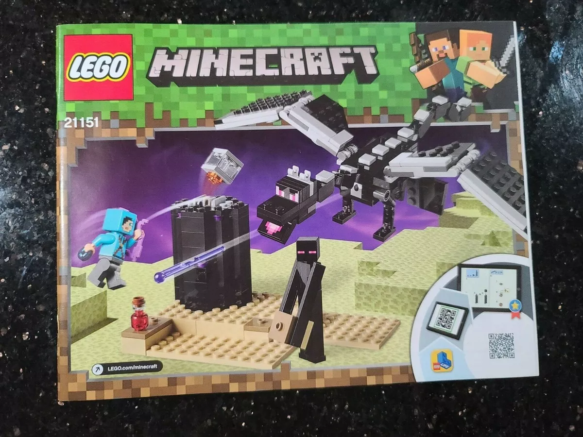 LEGO Minecraft The End Battle 21151 Ender Dragon Building Set Used complete