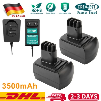 3500mAh 12V Ni-MH Akku/Ladegerät für Metabo 6.25486 BS12SP BSZ12 Impuls Premium