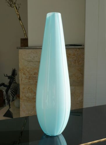 GRACE HOME ARREDAMENTO Vasi in vetro opalino blu e turchese NUOVI CON ETICHETTE - Foto 8 di 8