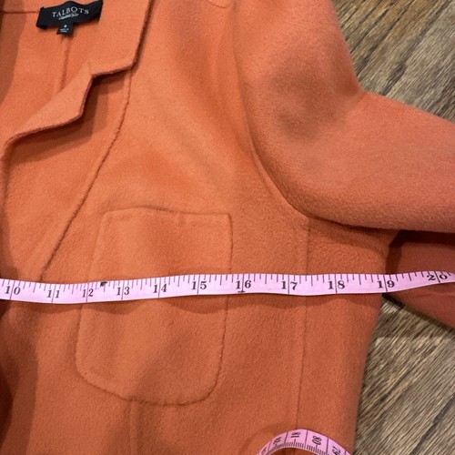 Talbots Wool Blend Unlined jacket Orange Size 8 Pockets - Picture 4 of 7