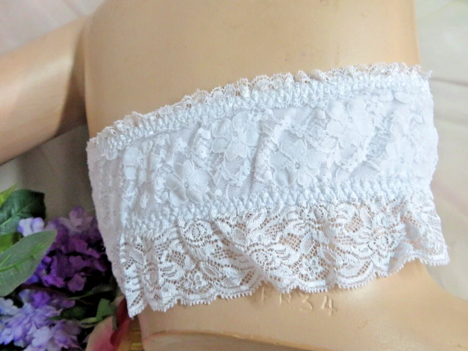 Fashion Forms Bandeau Lace Bra Stretch Fuchsia Strapless Camisole Bralette M - Image 3 of 4