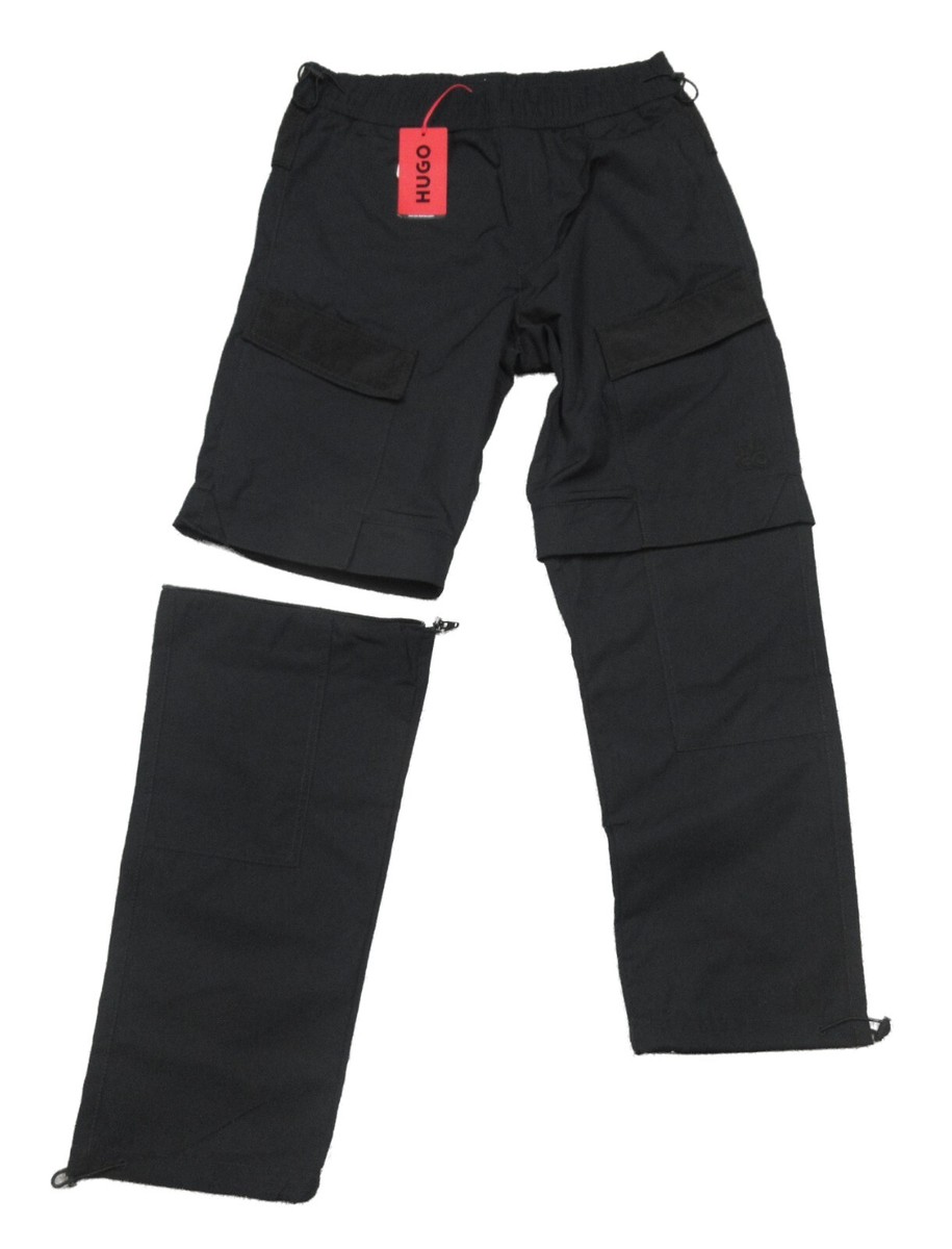 Hugo Hugo Boss Men's Black Glynn251 Convertible Cargo Track Pants