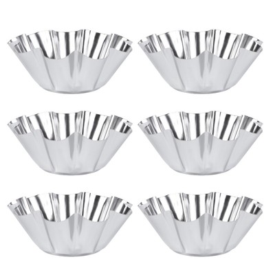  6 Pcs Mini Tart Molds for Baking Egg Cups Steel Cookie Stencils