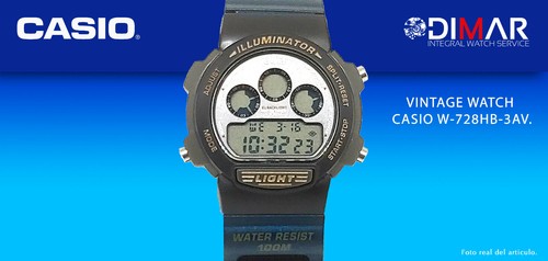 Vintage Casio W-728HB-3AV Illuminator WR.328 1/12ft. QW.1534. AÑO1997 ...