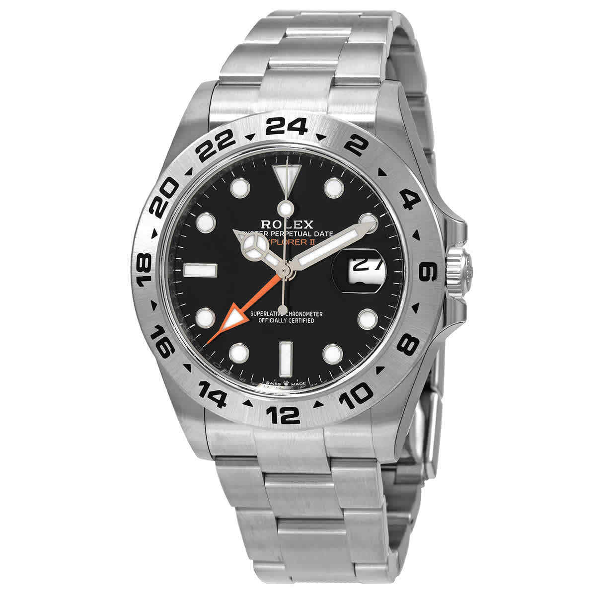 Мужские часы Rolex Explorer II с автоматическим хронометром и черным циферблатом 226570BKSO
