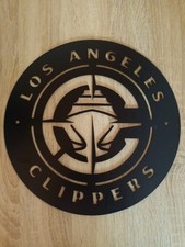 Plaqur Logo Los Angeles Clippers Basketball NBA Métallique Noir 33cm