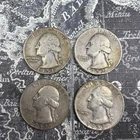 Four (4) Washington Silver Quarters, 1951D, 1952, 1952D, 1953 - WQ407