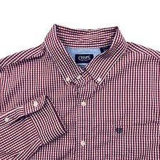 Chaps Ralph Lauren Shirt Mens XL Red Check Long Sleeve Classic Oxford