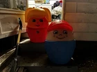 Vintage Step 2 Little People Toy box Boy And Girl Bin Rare