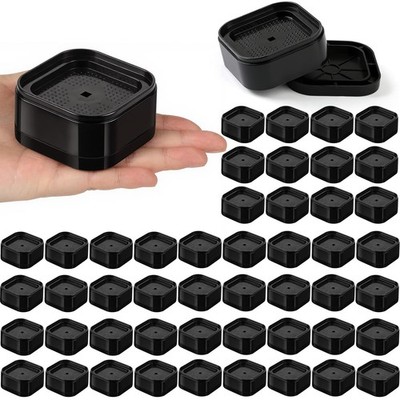 48 PCS 1.38 Inch Heavy Duty Square Furniture Bed Risers Lifts Raising Blocks