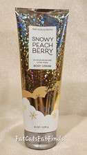 SNOWY PEACH BERRY Holiday Body Cream 8 oz Bath  Body Works NEW