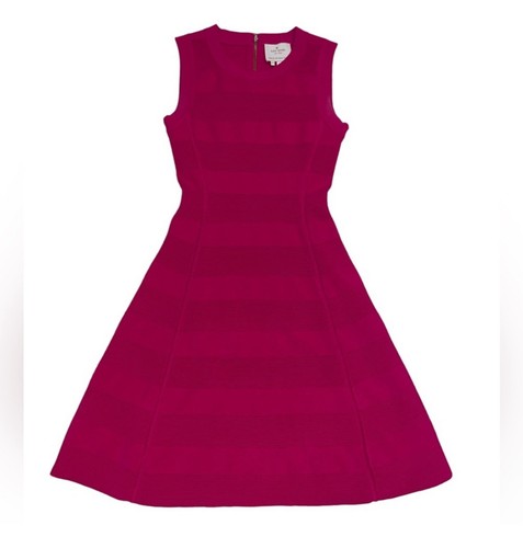 Neu Kate Spade Gr. L Strickkleid Magenta Beere Fit & Flare Ärmellos Rundhals - Bild 5 von 10