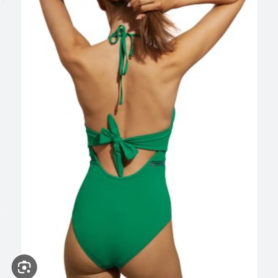 Traje de baño Reiss Rita Halter de una pieza verde 10 NUEVO Foto 2 de 4
