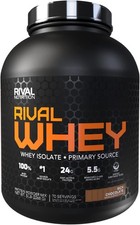 Rival Nutrition Rival Whey Isolate Protein Powder, Rich Chocolate 5lb, Ex. 10/26 9.60 per gallon
