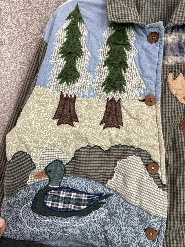 Chaqueta de Colección Parche Magic Acolchada Naturaleza Exterior Pato Alce Águila Mujer Mediana Foto 3 de 4