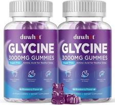 Glycine Gummies, 3g(3000 mg) Glycine Supplements for Sleep, Detox, Relax, Ner...