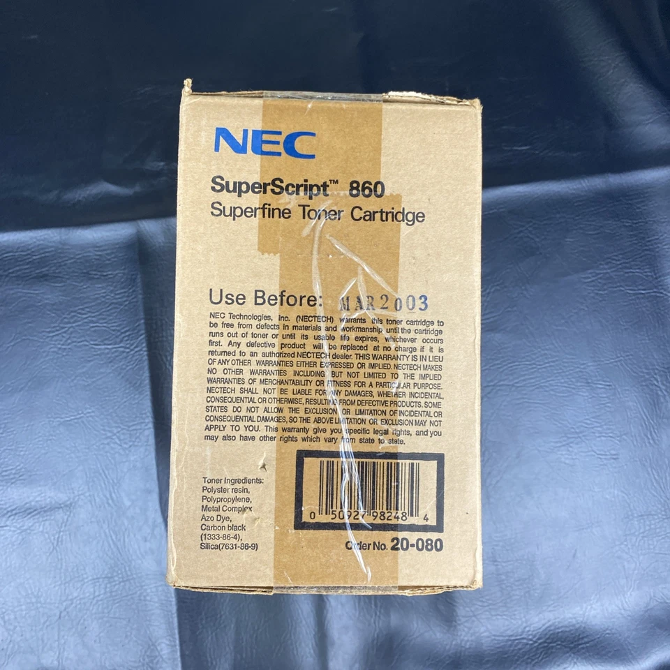 Cartucho de tóner NEC SuperScript 860 Superfine negro 20-080 nuevo sellado Foto 3 de 4
